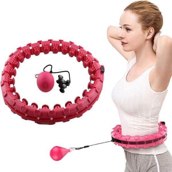 VERPEAK Weighted Hula Hoop with 26 Detachable Knots (Pink)