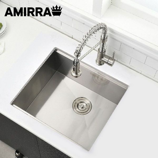 Amirra Kitchen Stainless Steel Sink 440mm x 440mm Smooth coated Silver