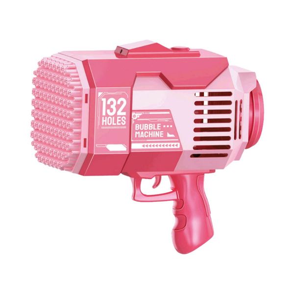 GOMINIMO 132 Holes Rechargeable Bubbles Machine Gun for Kids (Pink) GO-BMG-102-KBT