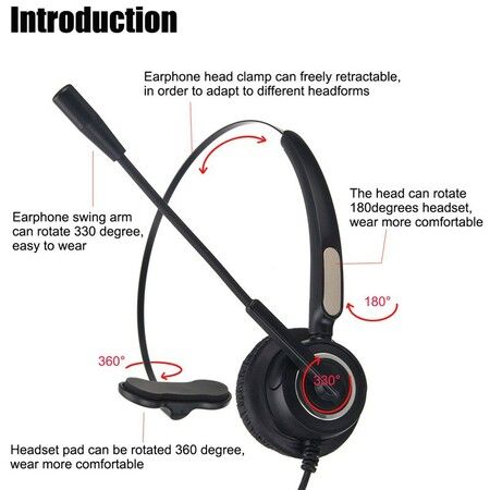 3.5mm audio jack USB port noise reduction business call center microphone headsets Telephone headsets