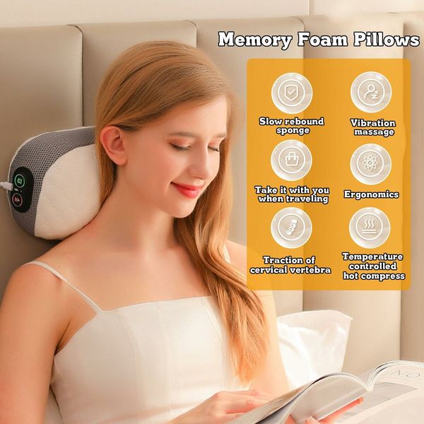 Ergonomic  EMS Neck Massager Support Improved Posture Type C power Pillow Heating and Vibration Massage