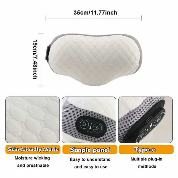 Ergonomic  EMS Neck Massager Support Improved Posture Type C power Pillow Heating and Vibration Massage