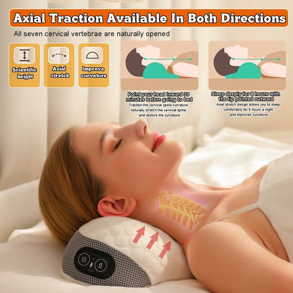 Ergonomic  EMS Neck Massager Support Improved Posture Type C power Pillow Heating and Vibration Massage