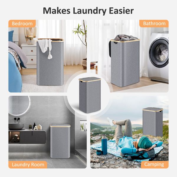 Laundry Basket 110L Large Hamper Washing Bag Collapsible Dirty Clothes Organizer Bin with Lid Wheels Rolling Storage Bathroom