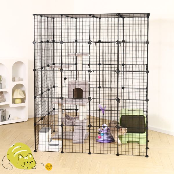 XL Cat Enclosure Cage House Metal DIY Rabbit Bunny Hutch Crate Ferret Kitten Kennel Fence Playpen Barrier Pen Habitat