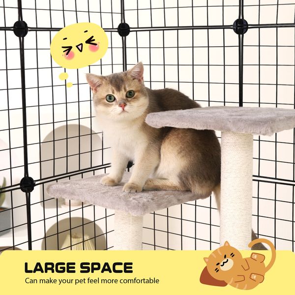 XL Cat Enclosure Cage House Metal DIY Rabbit Bunny Hutch Crate Ferret Kitten Kennel Fence Playpen Barrier Pen Habitat