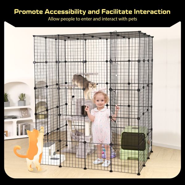 XL Cat Enclosure Cage House Metal DIY Rabbit Bunny Hutch Crate Ferret Kitten Kennel Fence Playpen Barrier Pen Habitat