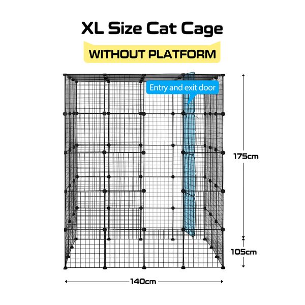 XL Cat Enclosure Cage House Metal DIY Rabbit Bunny Hutch Crate Ferret Kitten Kennel Fence Playpen Barrier Pen Habitat