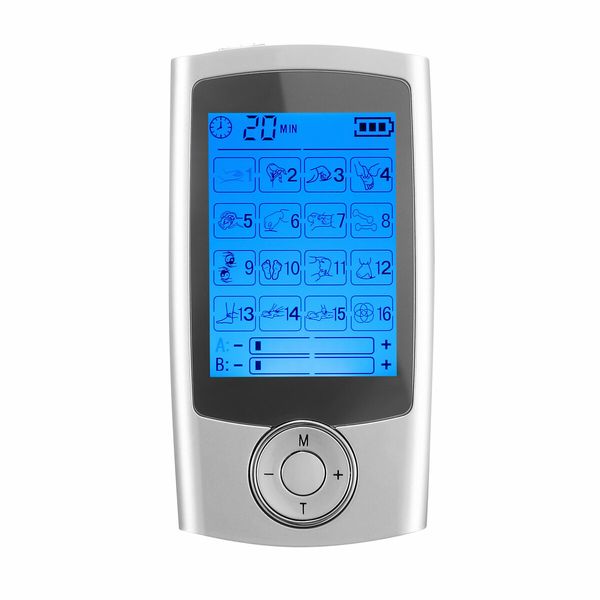 TENS EMS Muscle Stimulator Electric Massager Machine Portable Back Neck Nerve Knee Massage Device Rechargeable Unit 16 Modes