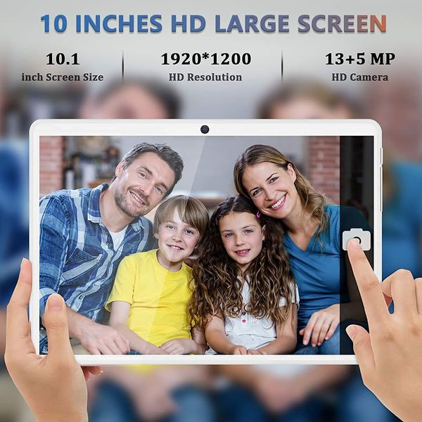 Tablet 10.1 inch Android Tablet Octa-Core Processor with 64GB Storage,Dual 13MP+5MP Camera,WiFi,Bluetooth,GPS,512GB Expand Support,IPS Full HD Display (Silver)