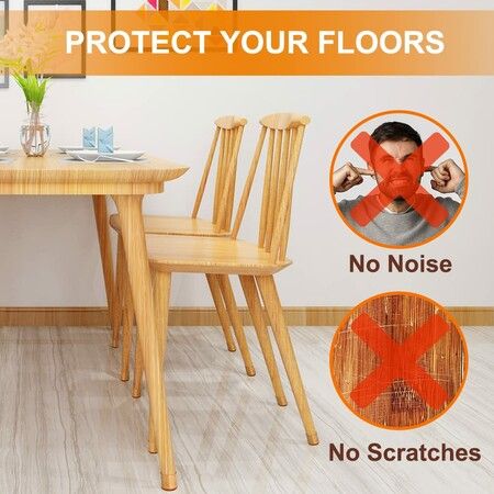 24 Pcs Chair Leg Floor Protectors for Hardwood Floors Silicone Covers to Protect Wood Tile Floors Felt Pads Furniture Leg Caps Non Slip Reduce Noise (Large-Clear)