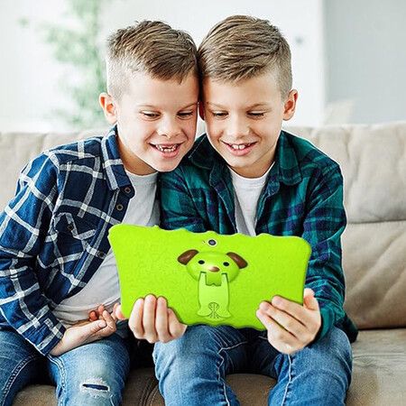 7 Tablet Computer for Kids 2+16G Android Tablet Front Rear Camera Tablet Kids Early Education Learning Machine Parent-Child Gift, Green