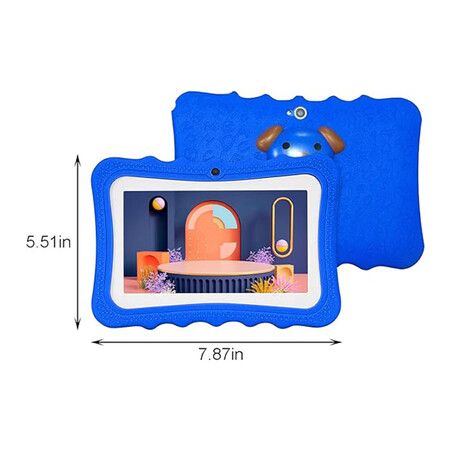 7 Tablet Computer for Kids 2+16G Android Tablet Front Rear Camera Tablet Kids Early Education Learning Machine Parent-Child Gift, Blue