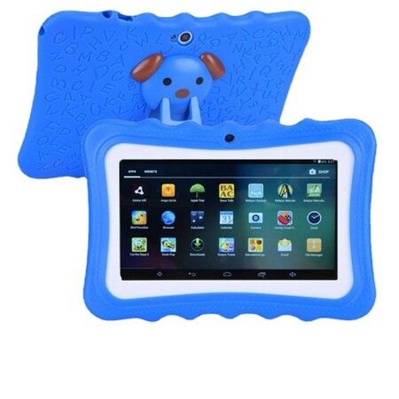 7 Tablet Computer for Kids 2+16G Android Tablet Front Rear Camera Tablet Kids Early Education Learning Machine Parent-Child Gift, Blue