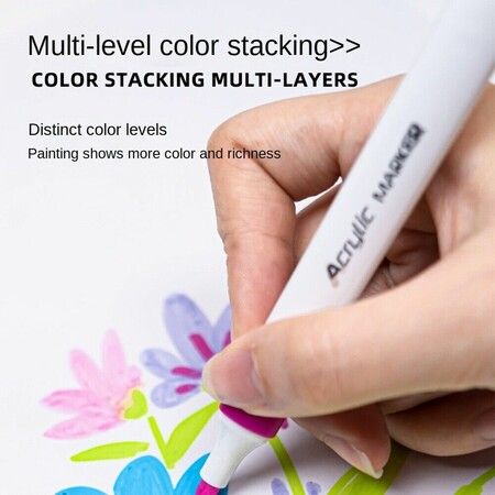 60colors Acrylic Fun Creative Educational Safe Non-Toxic Graffiti Watercolor Pen Ceramic Drawing Marker Pens Kids gift birthday christmas