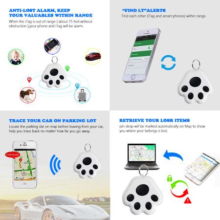 Mini Pet GPS Tracking Device, Portable Bluetooth Intelligent Anti-Lost Device for Luggages/Kid/Pet Bluetooth Alarms(Color Random Sent)