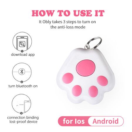 Mini Pet GPS Tracking Device, Portable Bluetooth Intelligent Anti-Lost Device for Luggages/Kid/Pet Bluetooth Alarms(Color Random Sent)