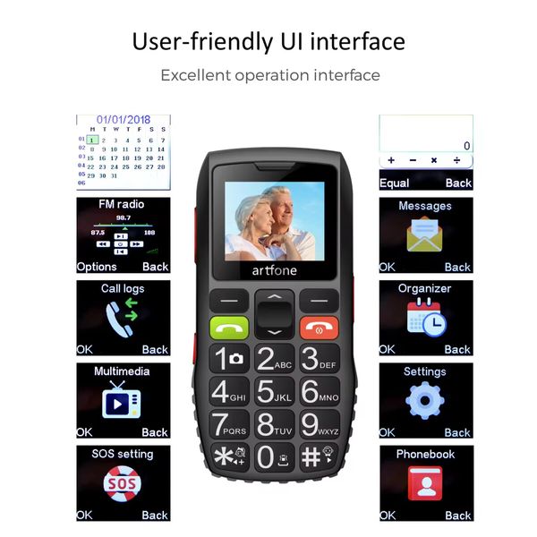 4G VoLTE One Click Unlock Senior Flip Phone Dual SIM Large Screen Big Button SOS Pocket Flashlight Loud Volume