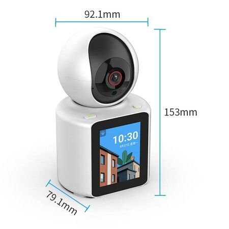 1080P HD Indoor Security WiFi Camera,2 in 1 Baby Call Display Two-Way Talk Camera Night Vision Surveillance Camera for Home with Time (2.4G WiFi Camera)