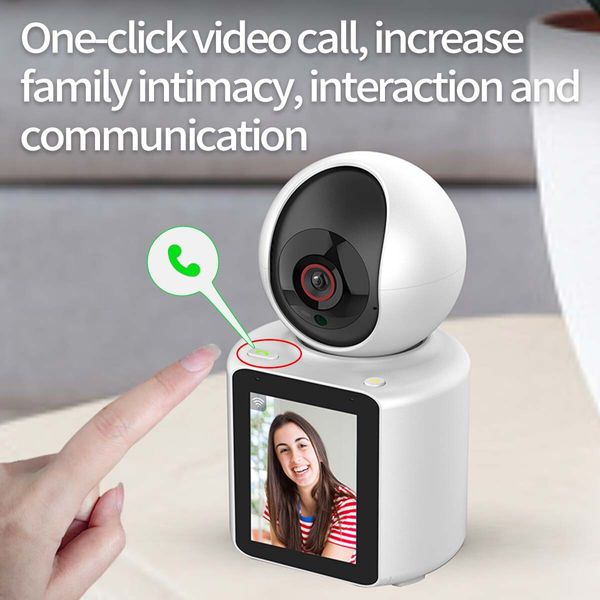 1080P HD Indoor Security WiFi Camera,2 in 1 Baby Call Display Two-Way Talk Camera Night Vision Surveillance Camera for Home with Time (2.4G WiFi Camera)