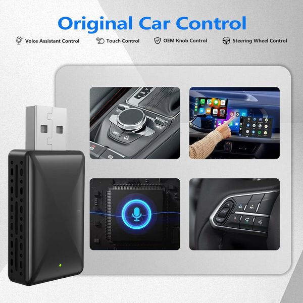 2 in 1 Android Auto Wireless Adapter & Wireless CarPlay Adapter,Car Dongle Converts Wired to Wireless Carplay 5Ghz WiFi Fast Auto Connect,Online Update