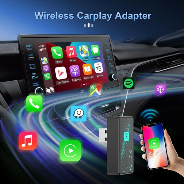 Wireless CarPlay Adapter,Wired to Wireless CarPlay,Smart Adapter Dongle for Car Models 2016+,Fast Auto Connection,Low Lantency,Online Update