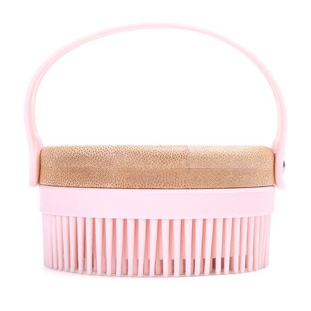 Silicone Body Scrubber, Manual Cleansing Shower Brush, Gentle Exfoliating and Foaming , Pink, 1 Pack