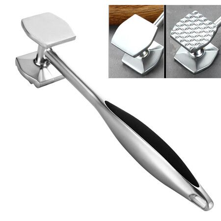 Multi Sided Meat Tenderizer Pounding Meats Nuts Shellfish Hang Hole Storage Hand Wash Black Kitchen Tool Meat Mallet