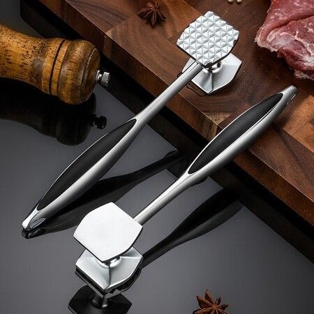 Multi Sided Meat Tenderizer Pounding Meats Nuts Shellfish Hang Hole Storage Hand Wash Black Kitchen Tool Meat Mallet