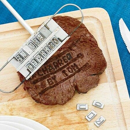 BBQ Branding Iron Set With Changeable Letters Names Alphabet Meat Branding Stick Unique Messages Steaks Chicken Sausage Tofu Grilling Tool