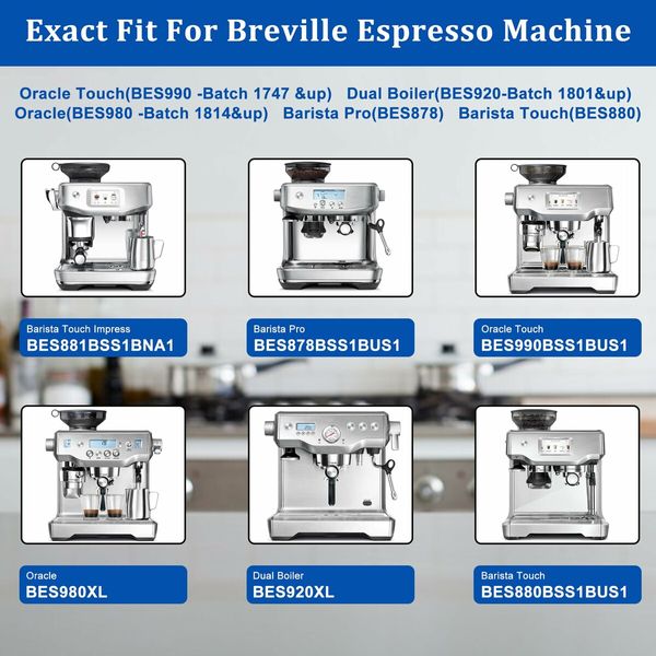 Replacement Water Filter for Breville Espresso Machine,Breville Barista Touch(Pro),Oracle Touch,Dual Boiler,Bambino Claro Swiss Sage-BES880/BES920/BES990/BES980/BES878 (8 Pack)