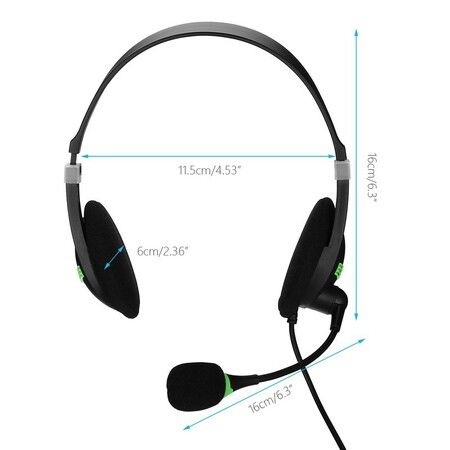 USB Headset with Microphone Noise Cancelling Stereo Wired Audio Control for Laptop PC Work From Home Office