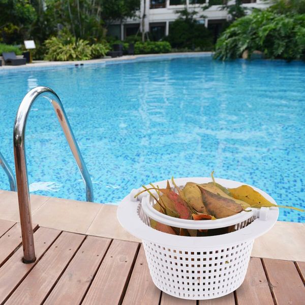 6 inch Ground Pool Skimmer Basket Thru Wall Strainer Basket Filter Basket with Handle to Clean Leaves and Debri