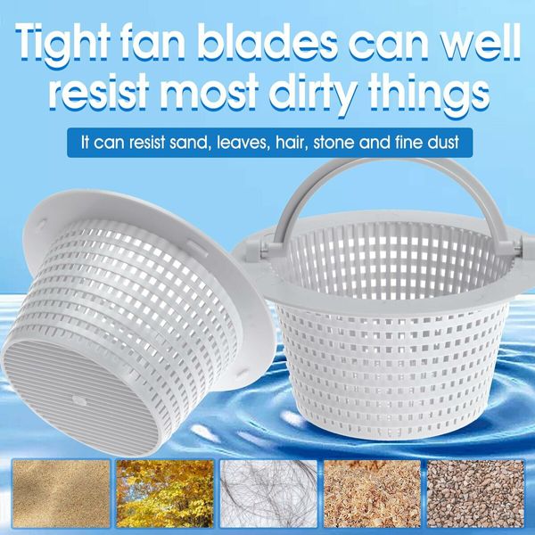 6 inch Ground Pool Skimmer Basket Thru Wall Strainer Basket Filter Basket with Handle to Clean Leaves and Debri