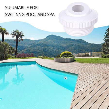 2 Pcs Pool Jet Nozzles, 3/4 inch Directional Flow Eyeball Inlet Jet, Swimming Pool Return Jet Replacement Parts Fittings Spa with 1-1/2 Inch MIP Thread Pool Accessories for Cleaning