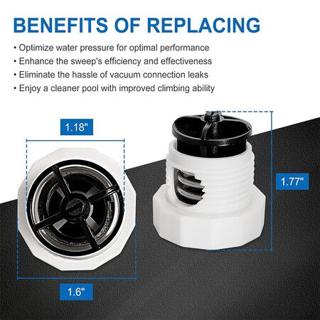 9-100-9002 Pressure Relief Valve Replacement for Polaris Pool Cleaner 180, 280, 380, 280 TankTrax, 480 Pro, 3900 Sport Pressure Side Pool Sweeper, 2 Pcs