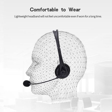 Wired PC Headset with Noise Cancelling Mics USB Teaching Office Home Network Class Student Education