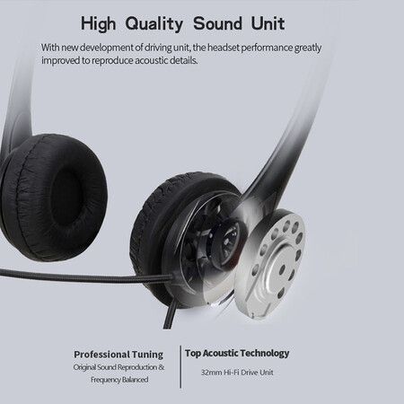 Wired PC Headset with Noise Cancelling Mics USB Teaching Office Home Network Class Student Education