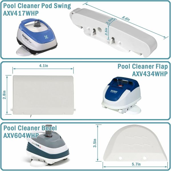 Swimming Pool Cleaner Kit Parts Compatible AXV417WHP Pod Swings Pool Vac Ultra Replacement Maintenance Set