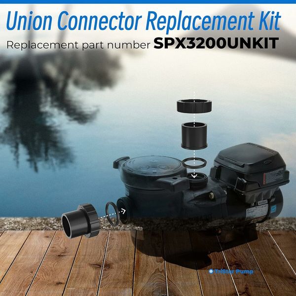 SPX3200UNKIT Pump Union Connection Kit Compatible with Hayward Tristar, Northstar, EcoStar Pumps, SwimClear Cartridge Filter and Universal H-Series Low Nox Heater 2 Pcs