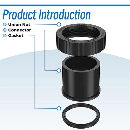 SPX3200UNKIT Pump Union Connection Kit Compatible with Hayward Tristar, Northstar, EcoStar Pumps, SwimClear Cartridge Filter and Universal H-Series Low Nox Heater 2 Pcs