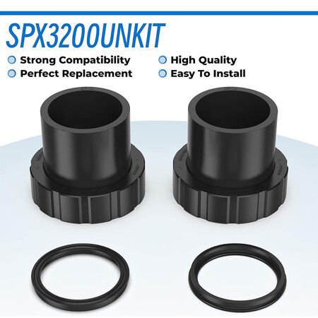 SPX3200UNKIT Pump Union Connection Kit Compatible with Hayward Tristar, Northstar, EcoStar Pumps, SwimClear Cartridge Filter and Universal H-Series Low Nox Heater 2 Pcs