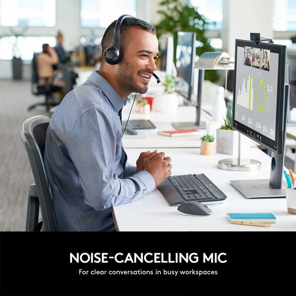 Logitech H390 USB Headset with Microphone Comfortable Noise Cancelling Office Call Centre Laptop Webinar Use