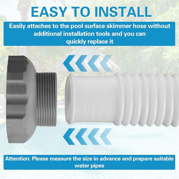 2Pcs 11239 Hose Adapter Compatible with INTEX Part, Pool Vacuum Hose Adapter Pool Skimmer Hose Adapter for Pool Parts Working, for Wall Fitting Connector Adapter