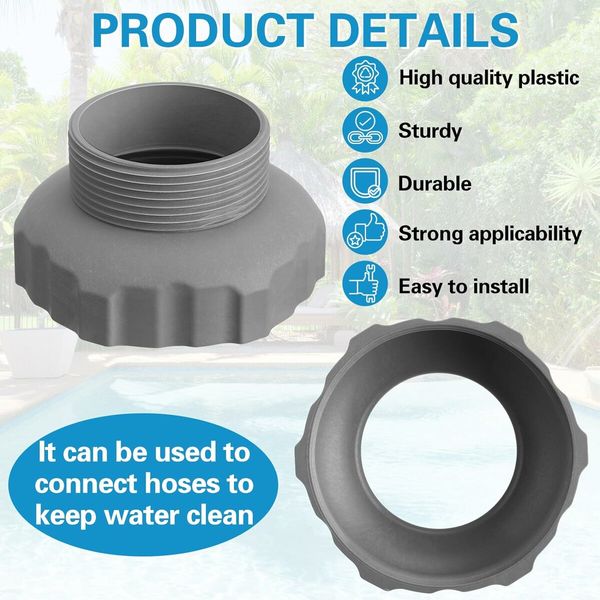 2Pcs 11239 Hose Adapter Compatible with INTEX Part, Pool Vacuum Hose Adapter Pool Skimmer Hose Adapter for Pool Parts Working, for Wall Fitting Connector Adapter