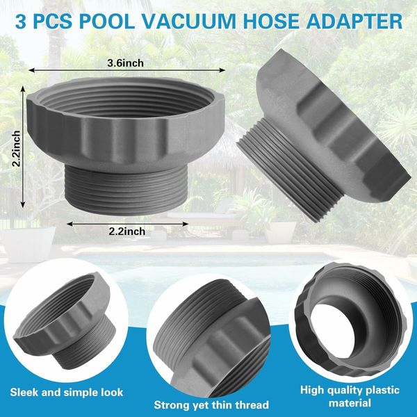 2Pcs 11239 Hose Adapter Compatible with INTEX Part, Pool Vacuum Hose Adapter Pool Skimmer Hose Adapter for Pool Parts Working, for Wall Fitting Connector Adapter