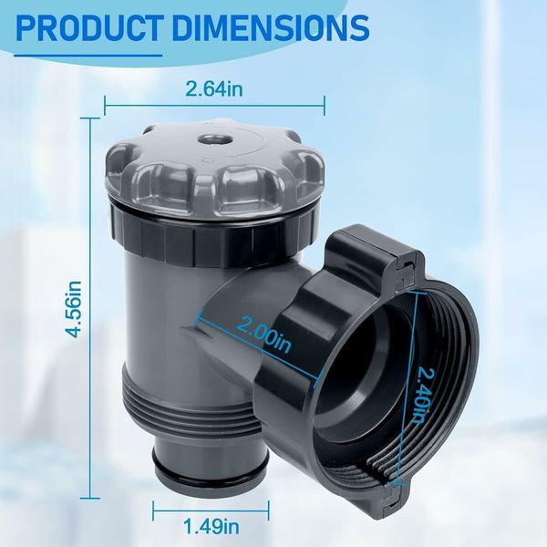 Plunger Valve for Intex Pools, Plunger Valve Connection Pool Pump Hose of 38 Compatible, Above Ground Pool Filter Pump On Off Plunger Valve Part, for Intex Hose Plunger Valve Replacement