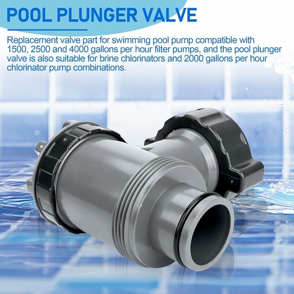 Plunger Valve for Intex Pools, Plunger Valve Connection Pool Pump Hose of 38 Compatible, Above Ground Pool Filter Pump On Off Plunger Valve Part, for Intex Hose Plunger Valve Replacement