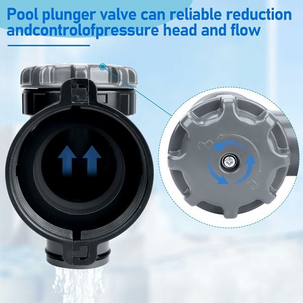 Plunger Valve for Intex Pools, Plunger Valve Connection Pool Pump Hose of 38 Compatible, Above Ground Pool Filter Pump On Off Plunger Valve Part, for Intex Hose Plunger Valve Replacement