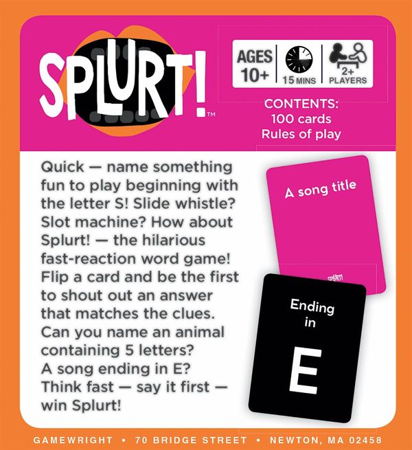 Gamewright Splurt Quick Witty Social Portable Party Card Game Think Fast Say it First